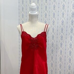 Vintage Victoria's Secret red Gold tag slip dress